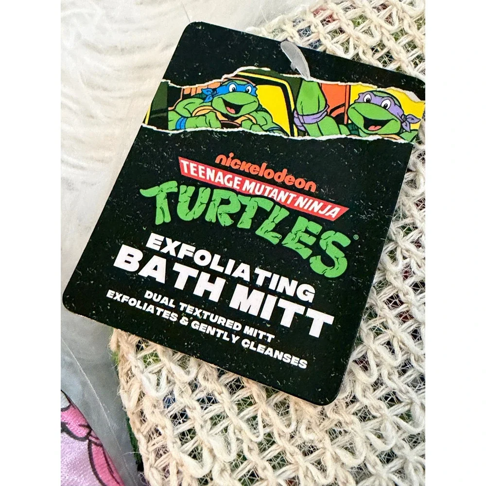 Teenage Mutant Ninja Turtles TMNT Bath Set Shower Cap Mitt Sponge 3pc New